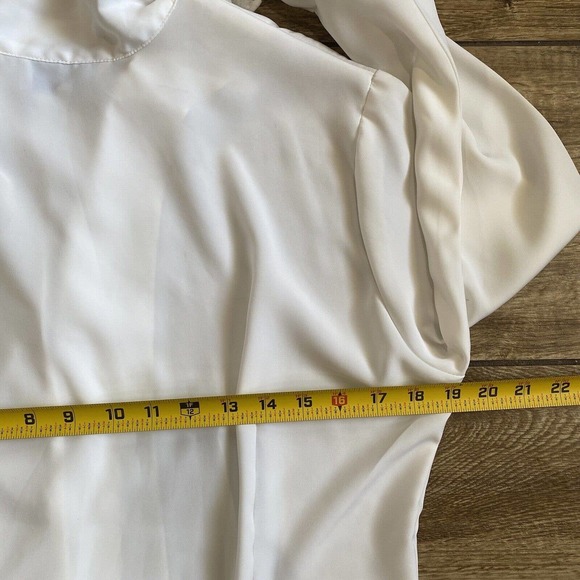 Vintage Ruffle White Blouse Top Ultra-Sexy Hippie Retro size 8 - Picture 5 of 15